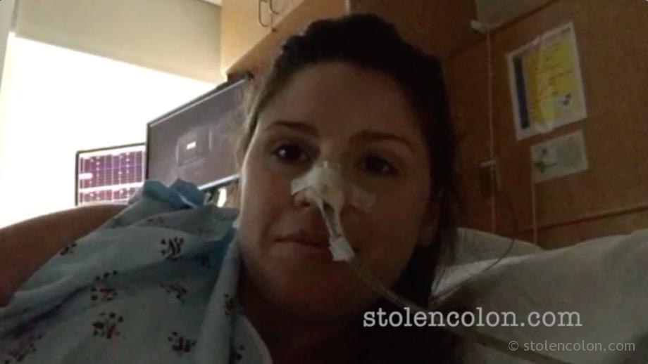 stephanie in the hospital with ng tube